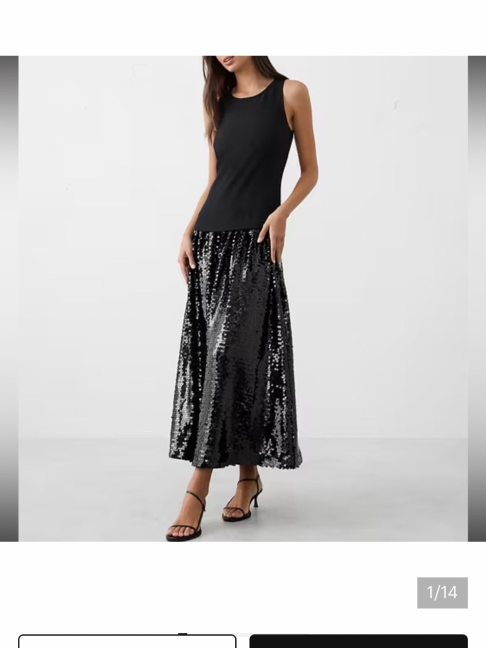 New Banana Republic Black Sequin Maxi Skirt